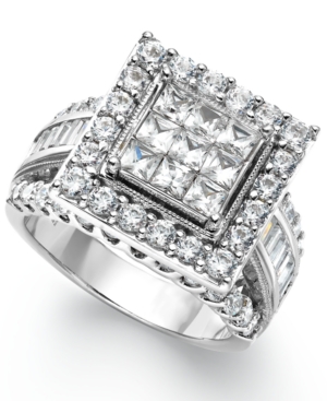 image of Diamond Square Engagement Ring in 14k White Gold (3 ct. t.w.)