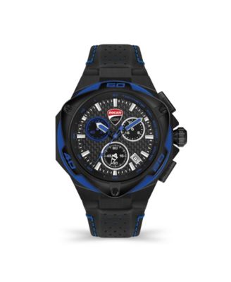 Ducati Corse Men's Motore Chronograph Black Genuine Leather