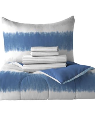 Tie Dye Stripe 7-Piece Comforter Set, Full