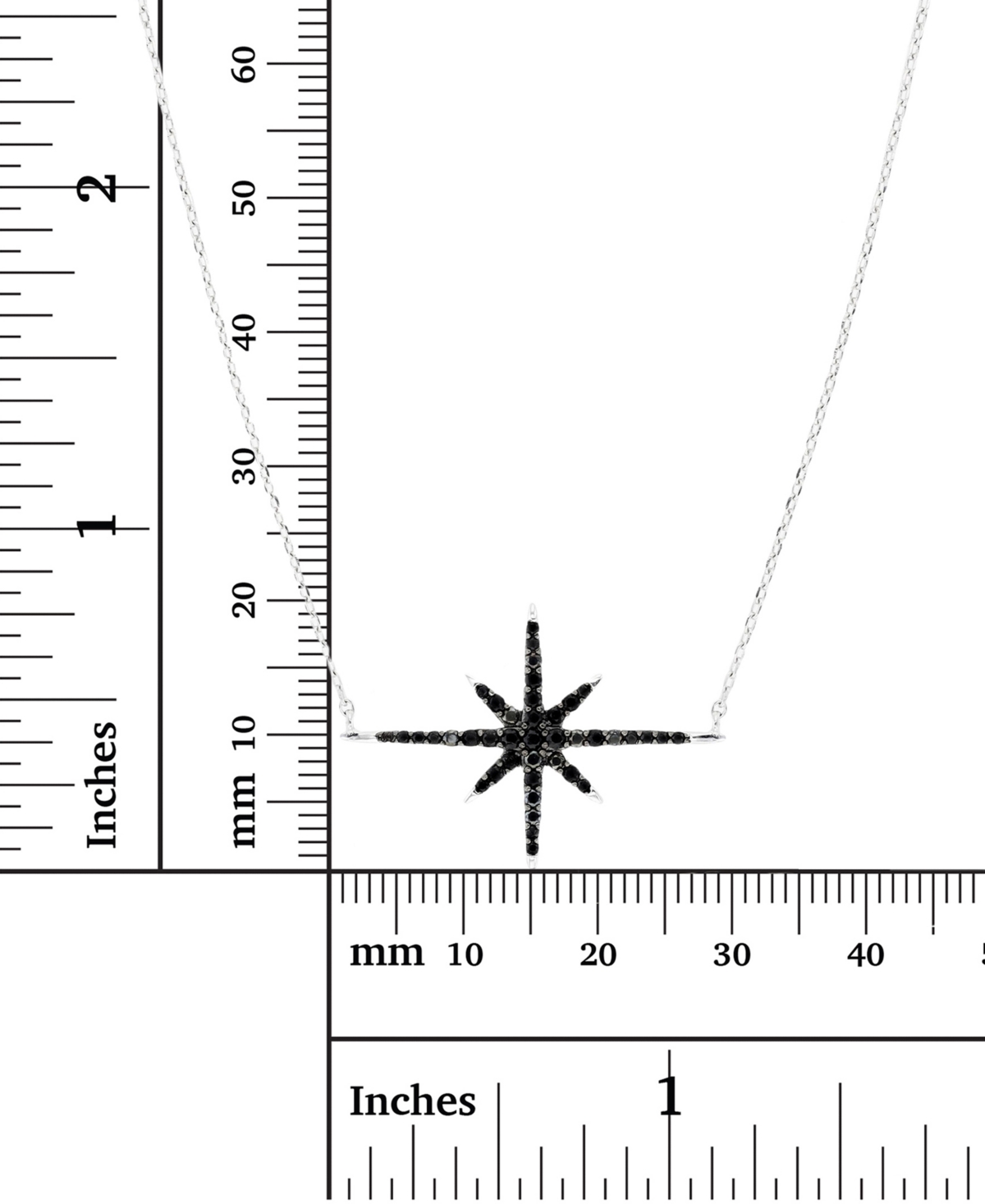 Starburst Pendant Necklace in Sterling Silver, 18