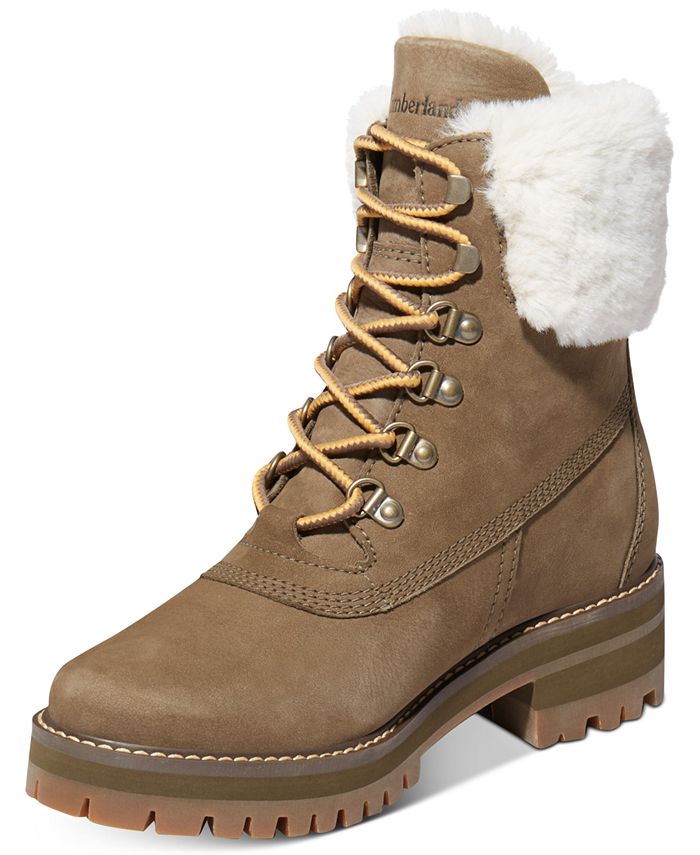 Timberland Women's Courmayeur Valley 6" Faux Fur Waterproof Lug Sole