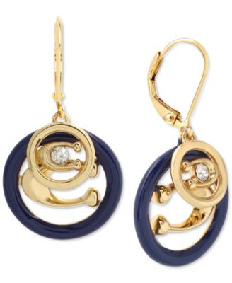 coach oval link drop earrings