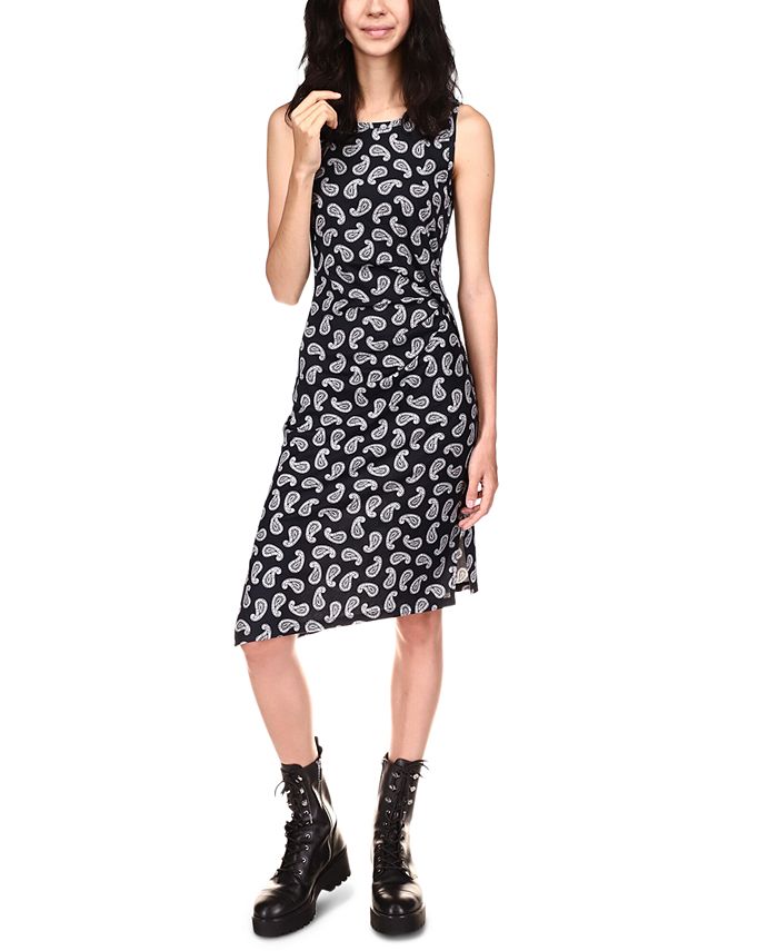 Michael Kors Women's Paisley Chain Strap Maxi Dress Blue Size Small
