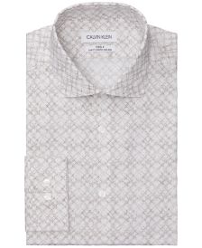 Calvin Klein Men's STEEL Slim-Fit Non-Iron Performance Stretch Mini Dot X-Print Dress Shirt