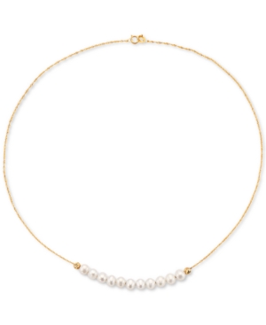 EFFY COLLECTION EFFY CULTURED FRESHWATER PEARL (5-1/2MM) 18" STATEMENT NECKLACE IN 14K GOLD