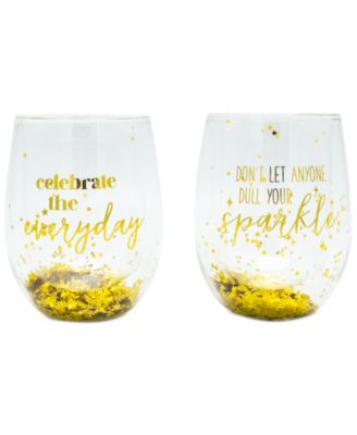TMD Holdings - Celebrate the Everyday Confetti Stemless Wine Glasses, Set of 2