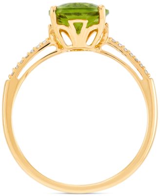 Peridot (2-3/4 ct. t.w.) & Diamond (1/20 ct. t.w.) Ring in 14k Gold