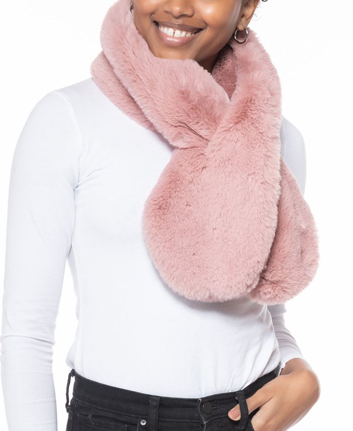 INC International Concepts Faux Fur Pull Through Scarf Created