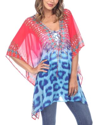Women's Multi Print Caftan Top
