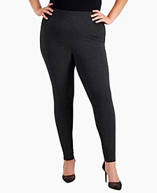 Plus Size Seam Detail Skinny Ponte Pants, Created for Macy's