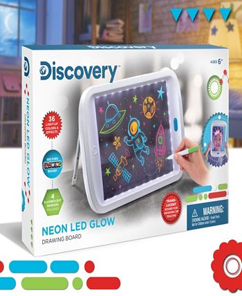 Discovery Kids Neon Glow Drawing Easel w/Color Markers