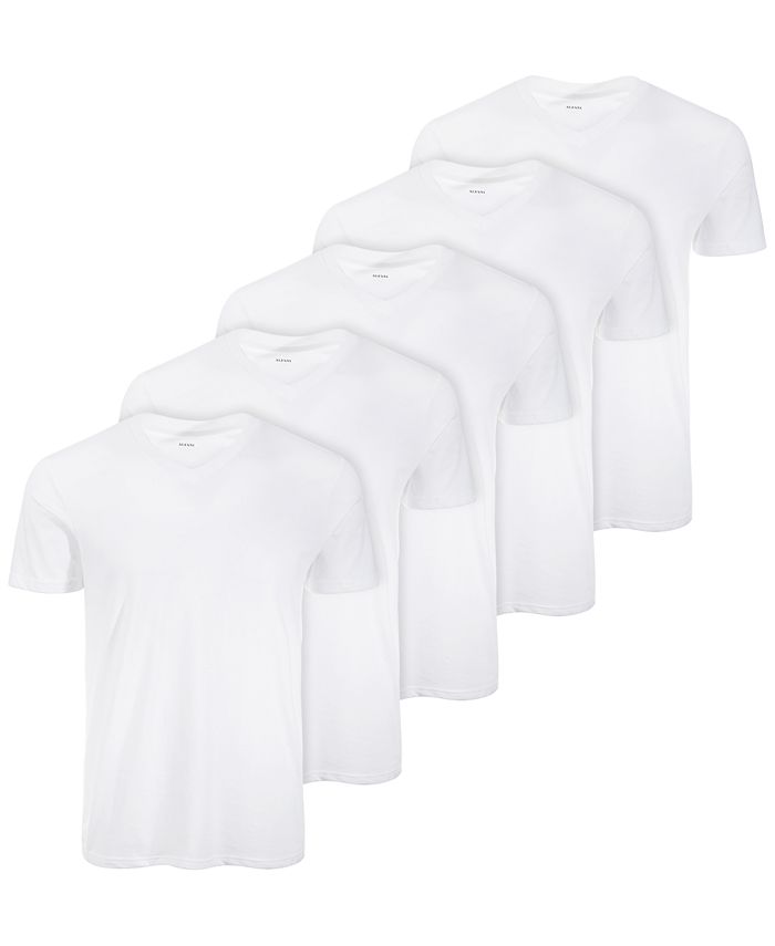 Alfani - Men's 5-Pk. Moisture-Wicking Solid V-Neck T-Shirts