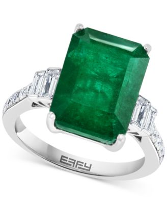 EFFY Collection - Emerald (8-1/2 ct. t.w.) & Diamond (1/2 ct. t.w.) Ring in 14k White Gold