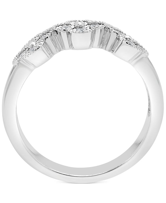 Macy's - Diamond Quatrefoil Ring (1/6 ct. t.w.) in Sterling Silver