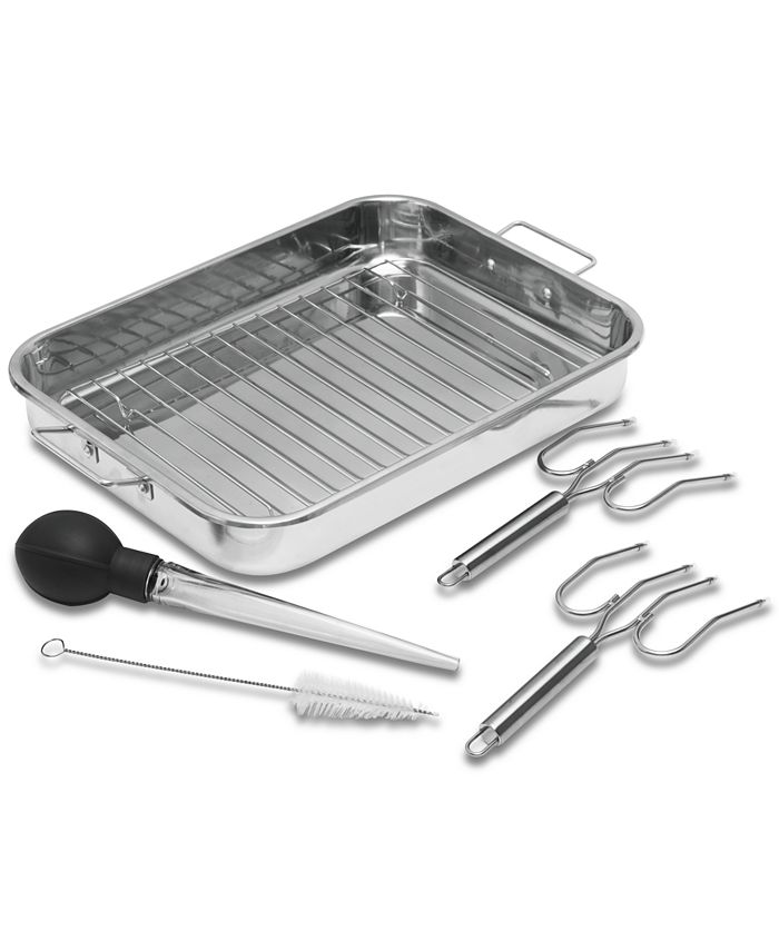 15.3'' Roasting Pan with Racks, Joyfair 7 Pcs Stainless Steel