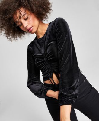 And Now This - Ruched Velvet Top