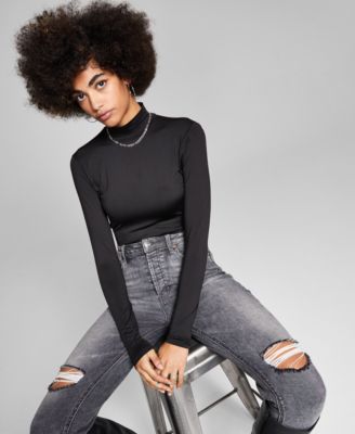 seamless mock neck top