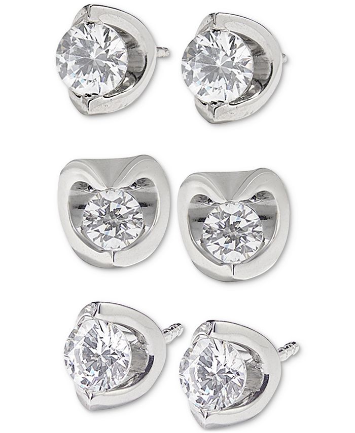 Macy's Diamond Tension Stud Earrings (1/2 ct. t.w.) in 14k White