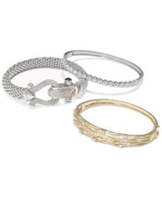 Diamond Horseshoe Clasp Mesh Bracelet (5/8 ct. t.w.) in 14k Gold-Plated Sterling Silver or Sterling Silver & Rose Gold-Plated Sterling Silver (Also available in Sterling Silver)