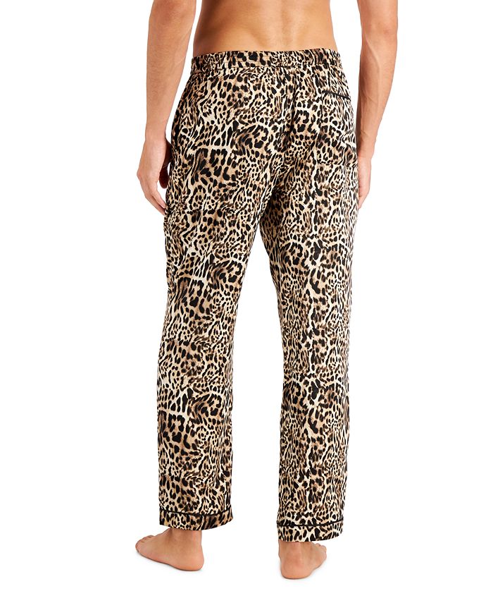 INC International Concepts Men's Cheetah-Print Satin Pajama Pants ...