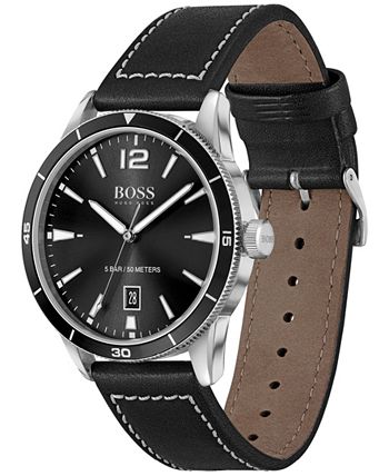 BOSS - Drifter Men's Black Leather Strap Watch 42mm