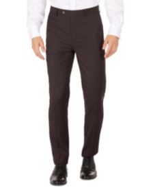 Men's Brown Neat Skinny-Fit Dress Pants