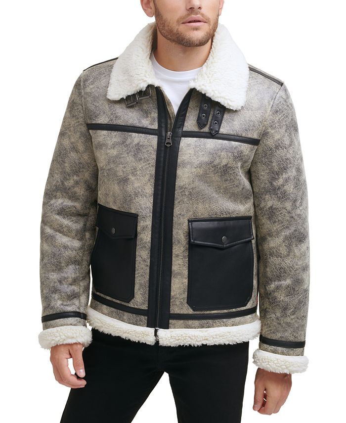 Descubrir 37+ imagen levi’s men’s faux shearling shortie rancher jacket