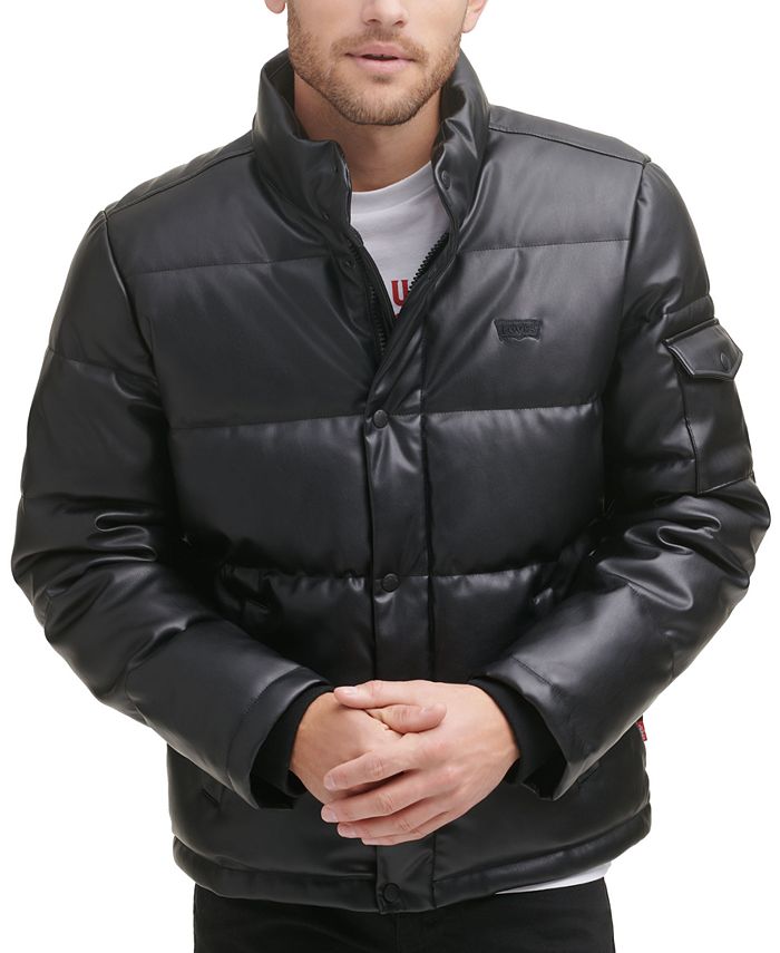 Levi's Men's Faux Leather Puffer Jacket & Reviews - Coats & Jackets - Men -  Macy's