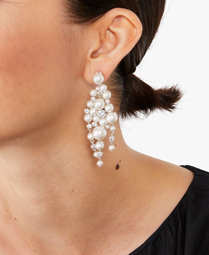 kate spade new york SilverTone Imitation Pearl & Crystal Chandelier
