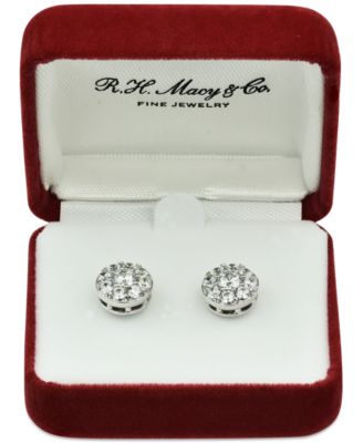 Diamond Halo Stud Earrings (2 ct. t.w.) in 14k White Gold