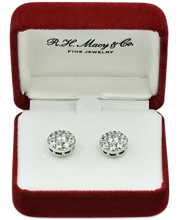 Macy's - Diamond Halo Stud Earrings (2 ct. t.w.) in 14k White Gold