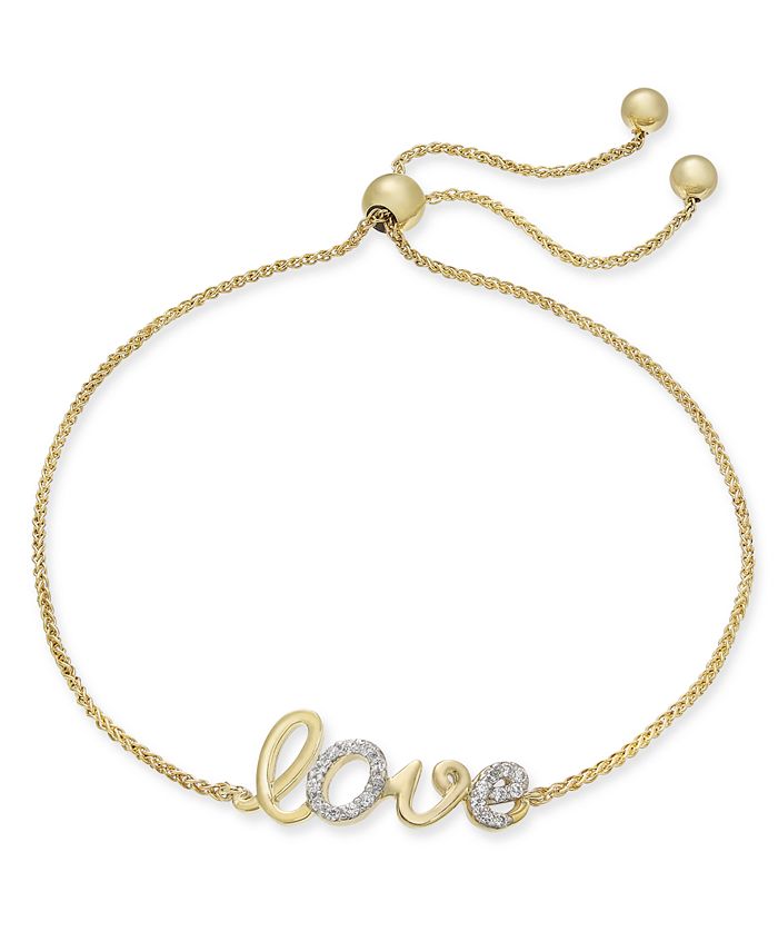 Wrapped in Love Wrapped™ Diamond Love Bolo Bracelet (1/10 ct. t.w.) in ...
