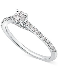 Certified Diamond Solitaire Engagement Ring (1/2 ct. t.w.) in 14k White Gold
