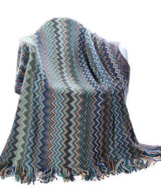 Multi-Color Chevron Pattern Throw, 60" x 50"