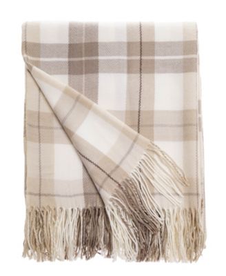 Yarn-Dyed Woven Plaid Fringe Throw, 60" x 50"