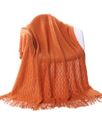 Solid Soft Zigzag Lightweight Throw, 60" x 50"