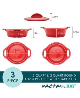 3-Pc. Ceramic Casserole Bakers Set