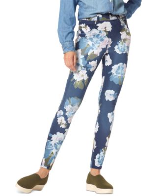 HUE Dreamy Floral Denim High Rise Leggings Macy s