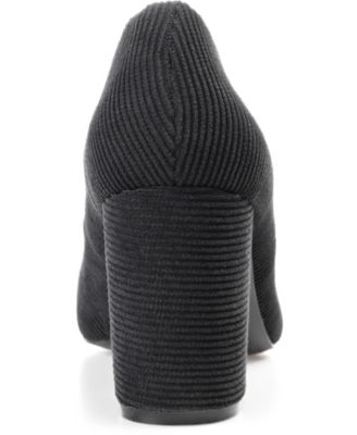 Women's Fai Corduroy Block Heel Round Toe Pumps