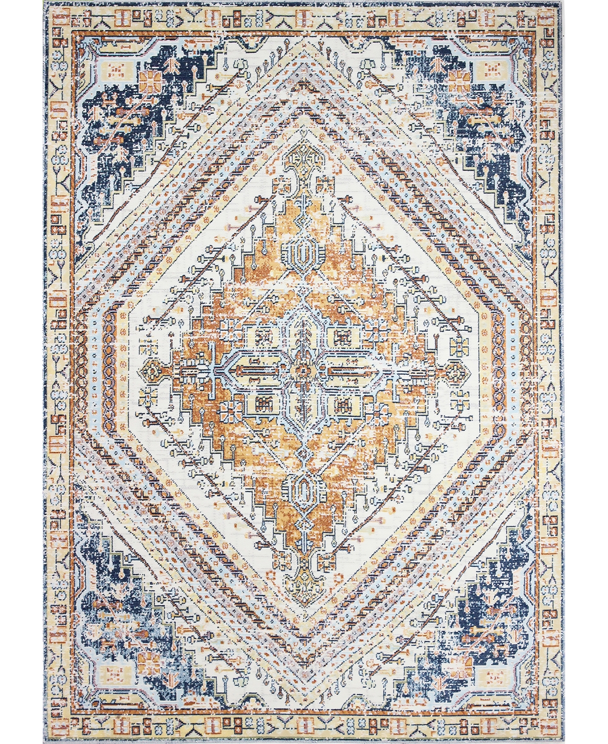 Bb Rugs Lipara LIP710 7'6in x 9'6in Area Rug - Ivory, Navy
