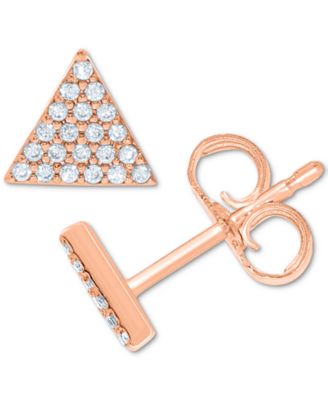 Diamond Pav&eacute; Triangle Stud Earrings (1/10 ct. t.w.) in 10k White, Yellow or Rose Gold 
