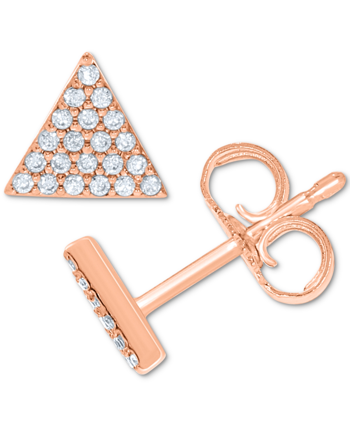 Diamond Pave Triangle Stud Earrings (1/10 ct. t.w.) in 10k White, Yellow or- Rose Gold