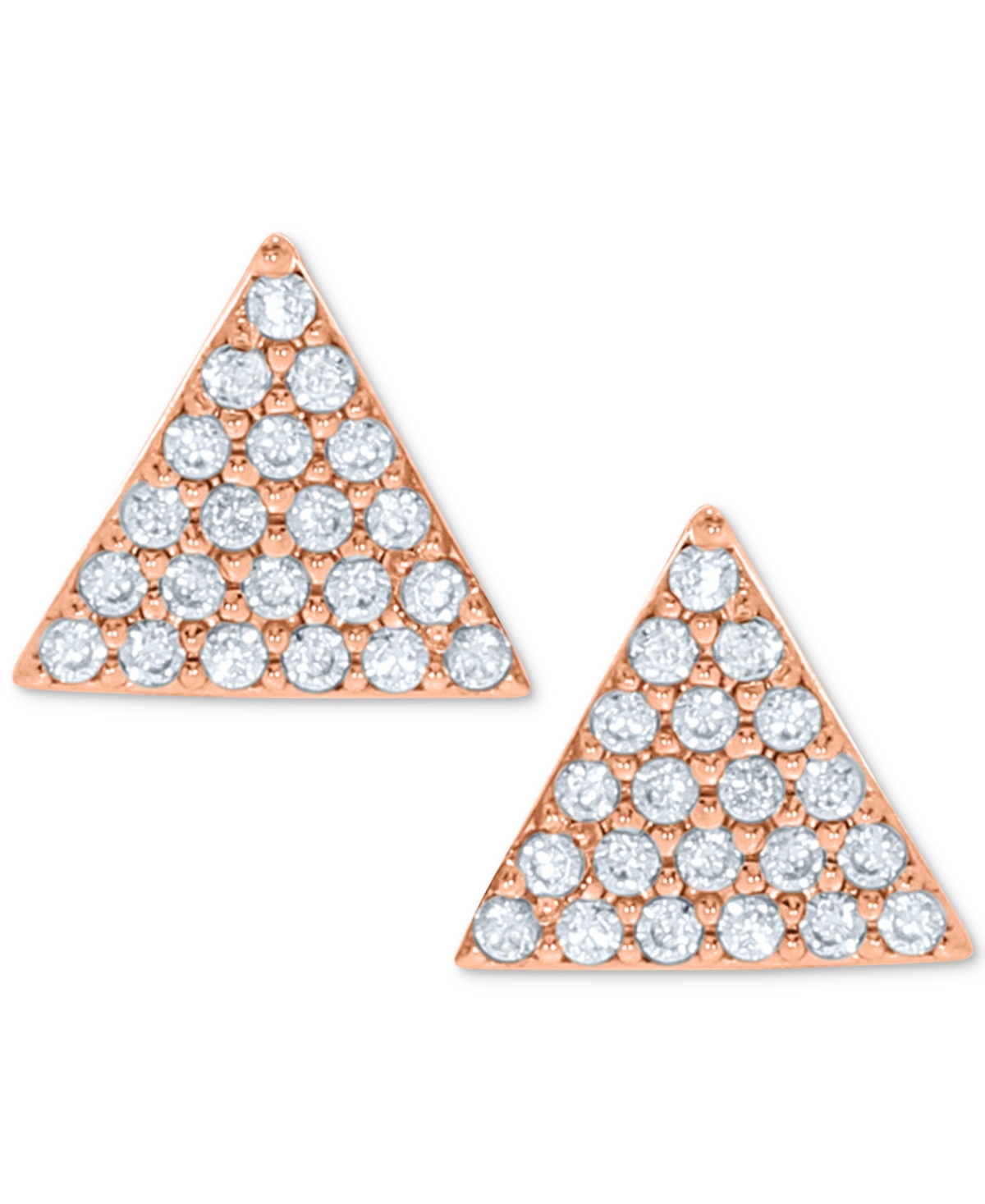 Diamond Pave Triangle Stud Earrings (1/10 ct. t.w.) in 10k White, Yellow or- Rose Gold