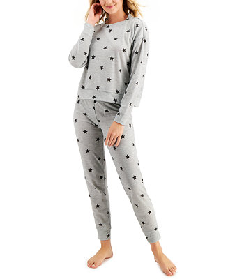 Jenni Long Sleeve Waffle Pajama Top and Jogger Set, Created for Macy's ...