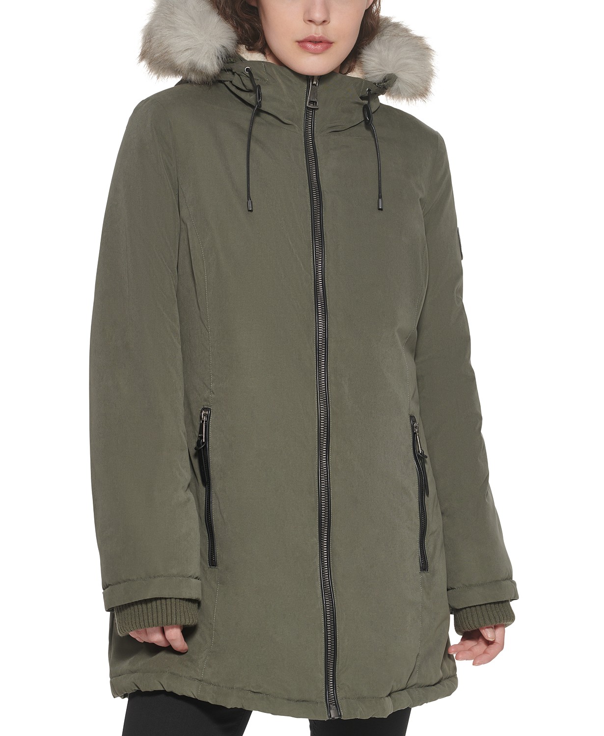Womens Faux-Fur-Trim Hooded Parka Coat, Created for Macys