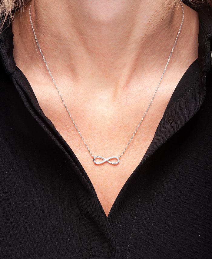 Macy's Diamond Infinity 18" Pendant Necklace (1/10 ct. t.w.) in
