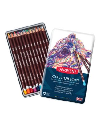 Derwent Coloursoft Pencil Tin Set, 12 Pieces