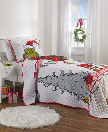 Franco Manufacturing Co The Grinch 3-Pc. Full/Queen Quilt Set - Macy's