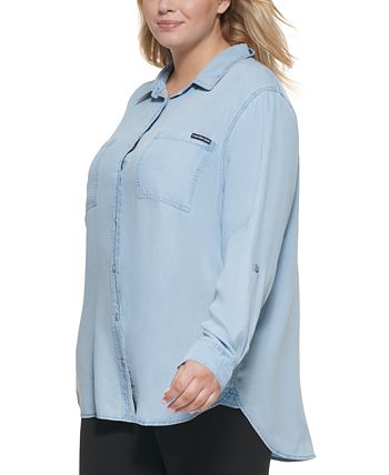 Macy\'s Trendy Utility Klein Plus - Shirt Calvin Size Jeans