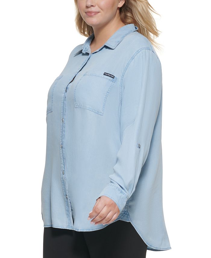 Calvin Klein Jeans Trendy Plus Size Utility Shirt Macy's